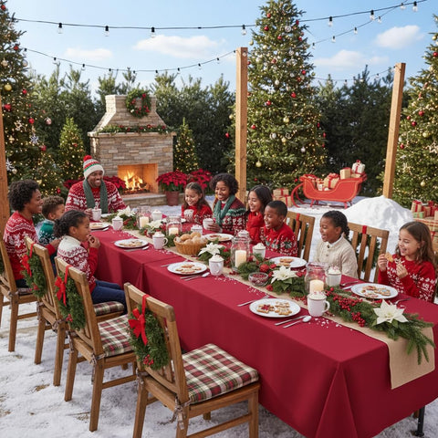 Mantel sancua rojo para bodas, perfecto para mesas grandes y elegantes