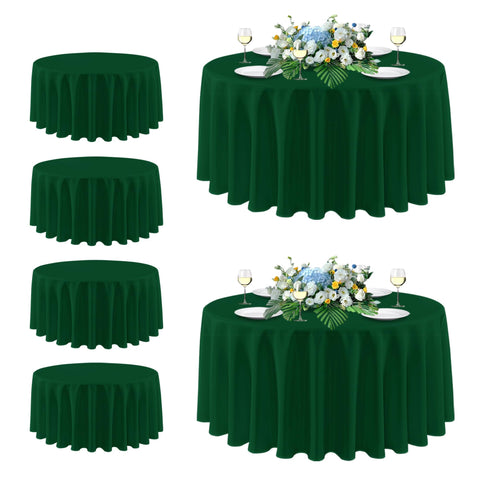 Mantel redondo Sancua de 108 pulgadas en verde hunter para fiestas