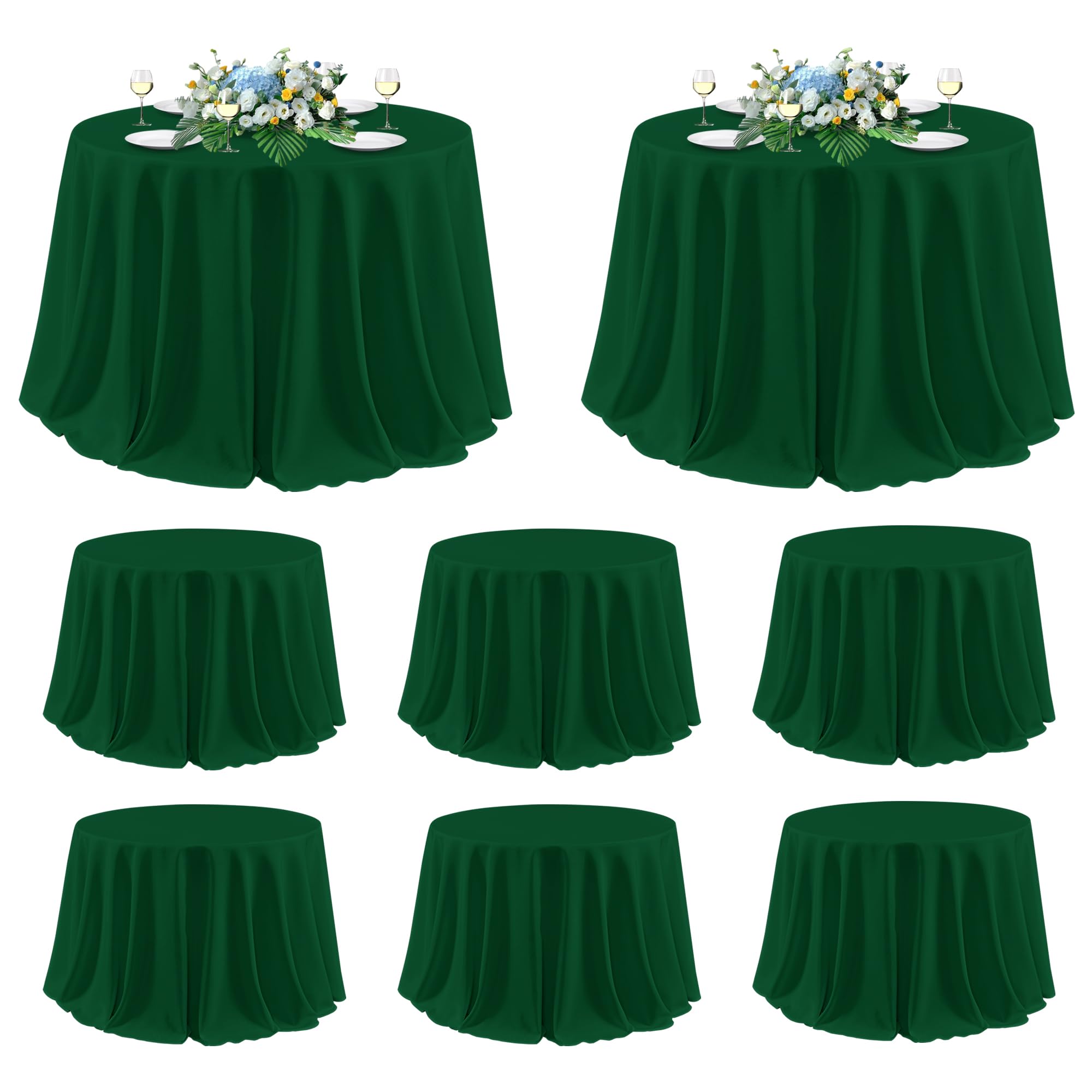Mantel sancua redondo de 120 pulgadas verde bosque para eventos