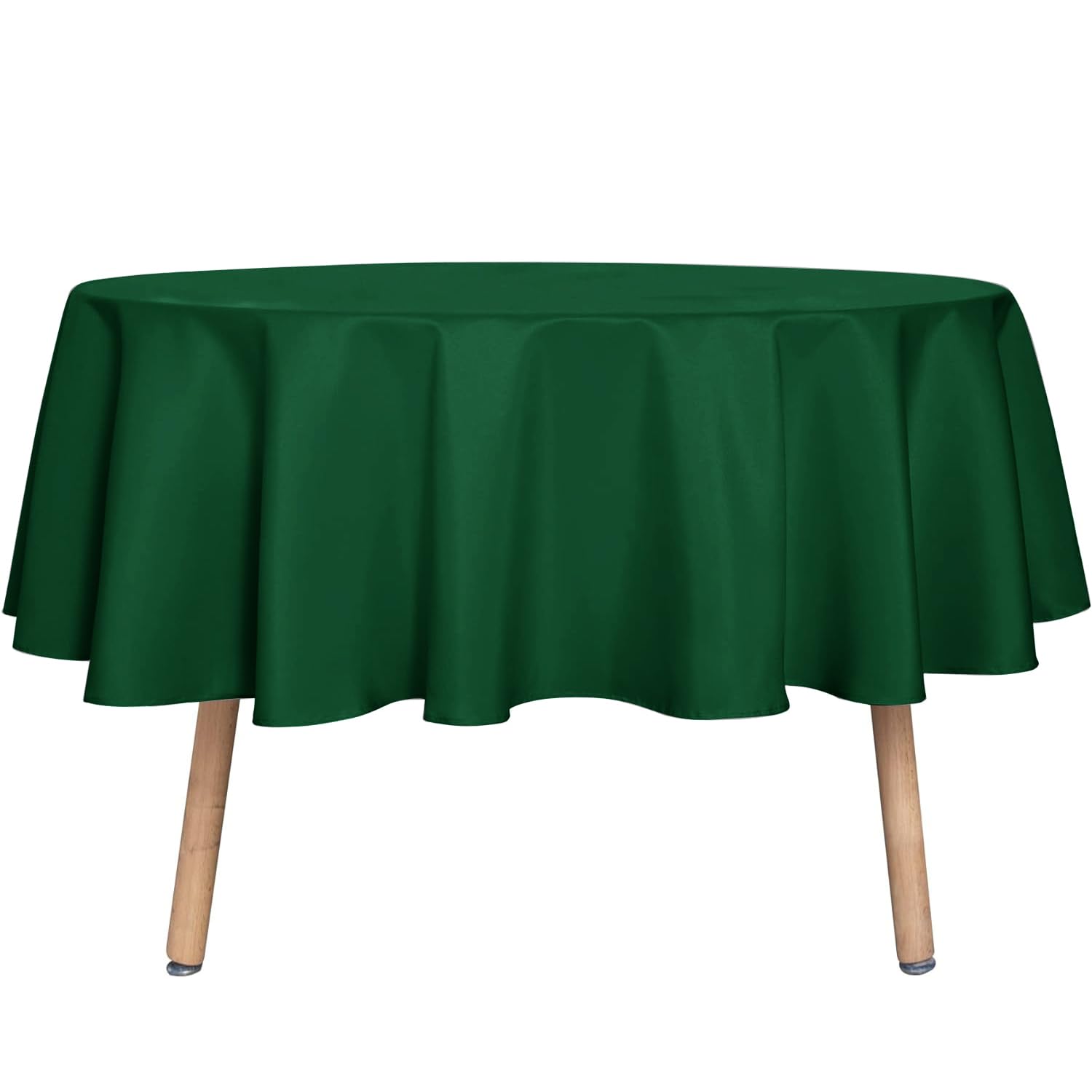 Mantel redondo sancua de 60 pulgadas, Verde Cazador, protege y decora la mesa.