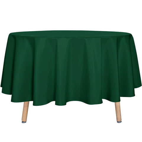 Mantel redondo Sancua de 90 pulgadas cubre la mesa con acabado decorativo.