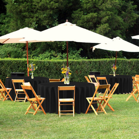 Mantel redondo sancua para eventos al aire libre, 90 pulgadas negro, protege la mesa.
