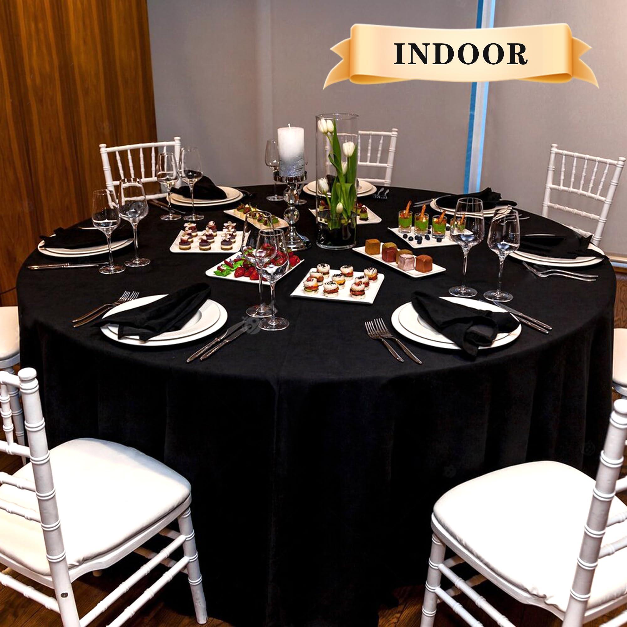 Mantel sancua resistente a manchas de 90 pulgadas, ideal para buffets.
