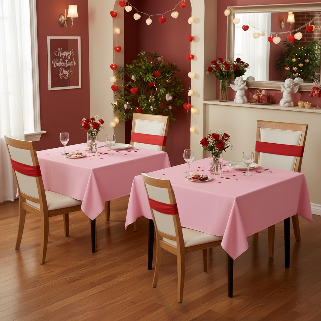 Textura suave de mantel sancua rosa en poliéster de alta calidad.