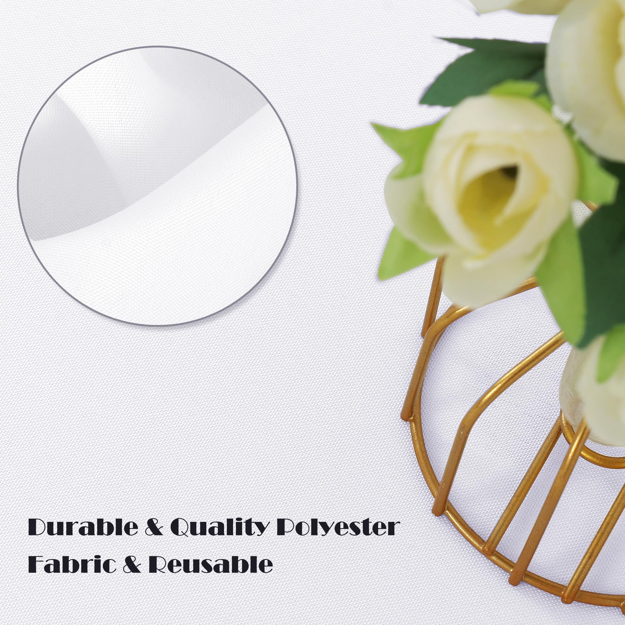 Ideal para buffets y cenas formales con mantel blanco elegante.
