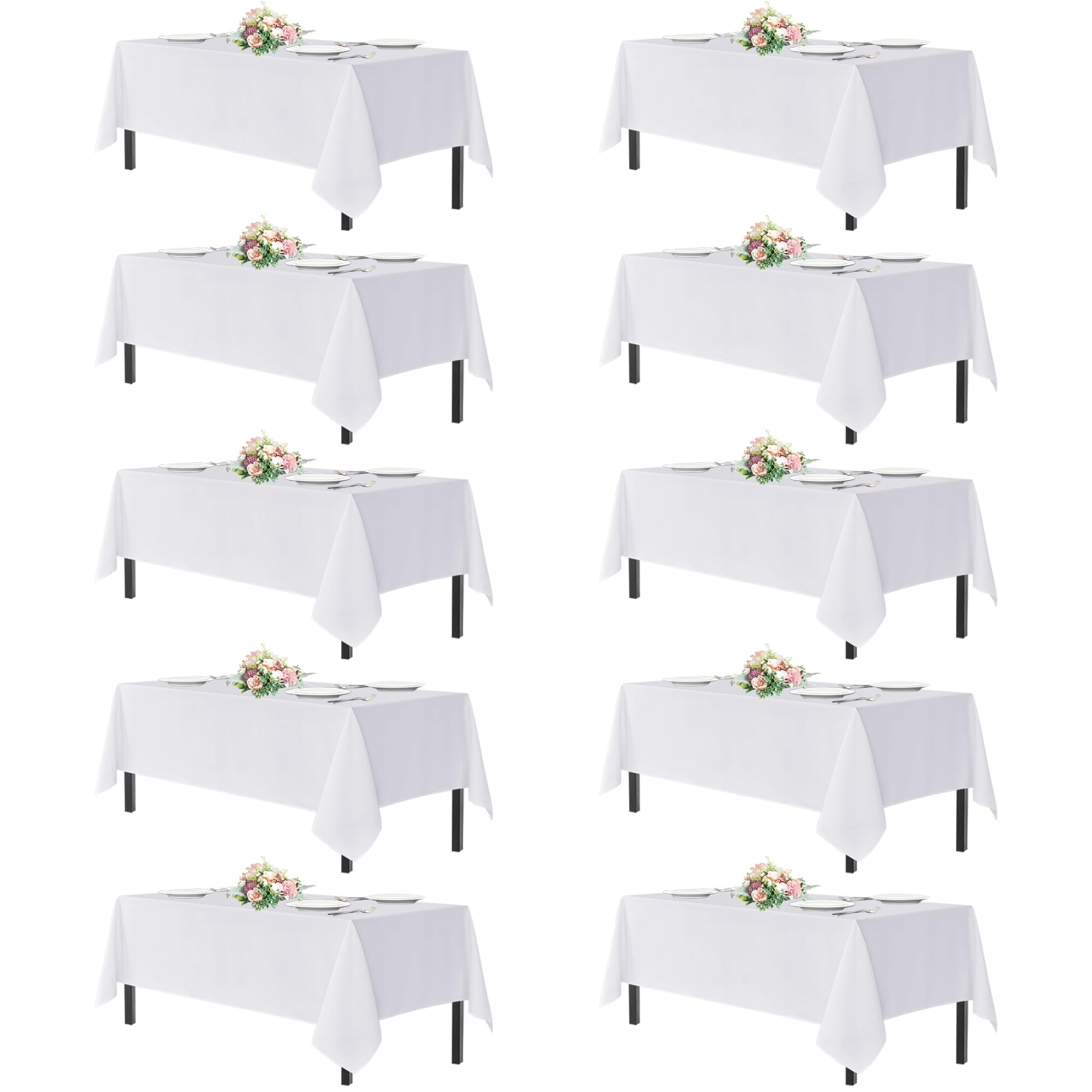 Manteles sancua rectangulares de poliéster, duraderos y lavables, ideales para eventos.