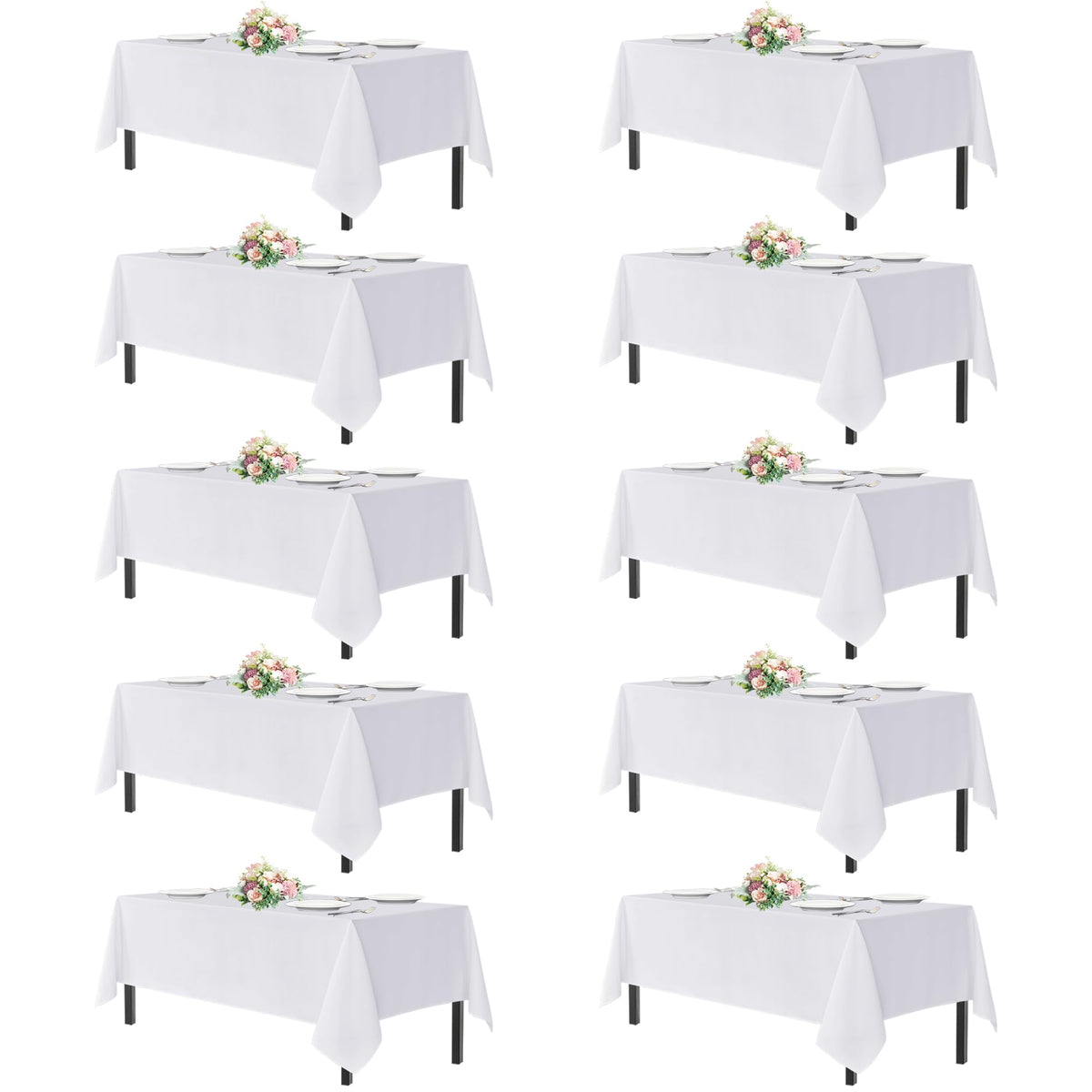 Manteles sancua rectangulares de poliéster, duraderos y lavables, ideales para eventos.