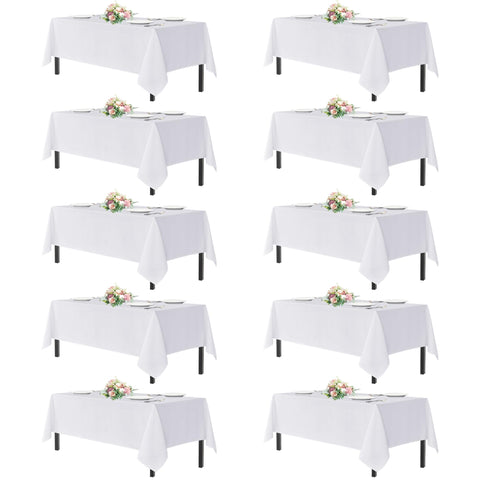 Manteles sancua rectangulares de poliéster, duraderos y lavables, ideales para eventos.