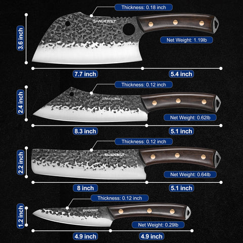 Cuchillo nakiri SANDEWILY de 8 pulgadas ideal para verduras crujientes.