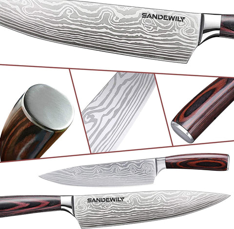 Cuchillo pelador SANDEWILY de 5 pulgadas para pelar y refinar.