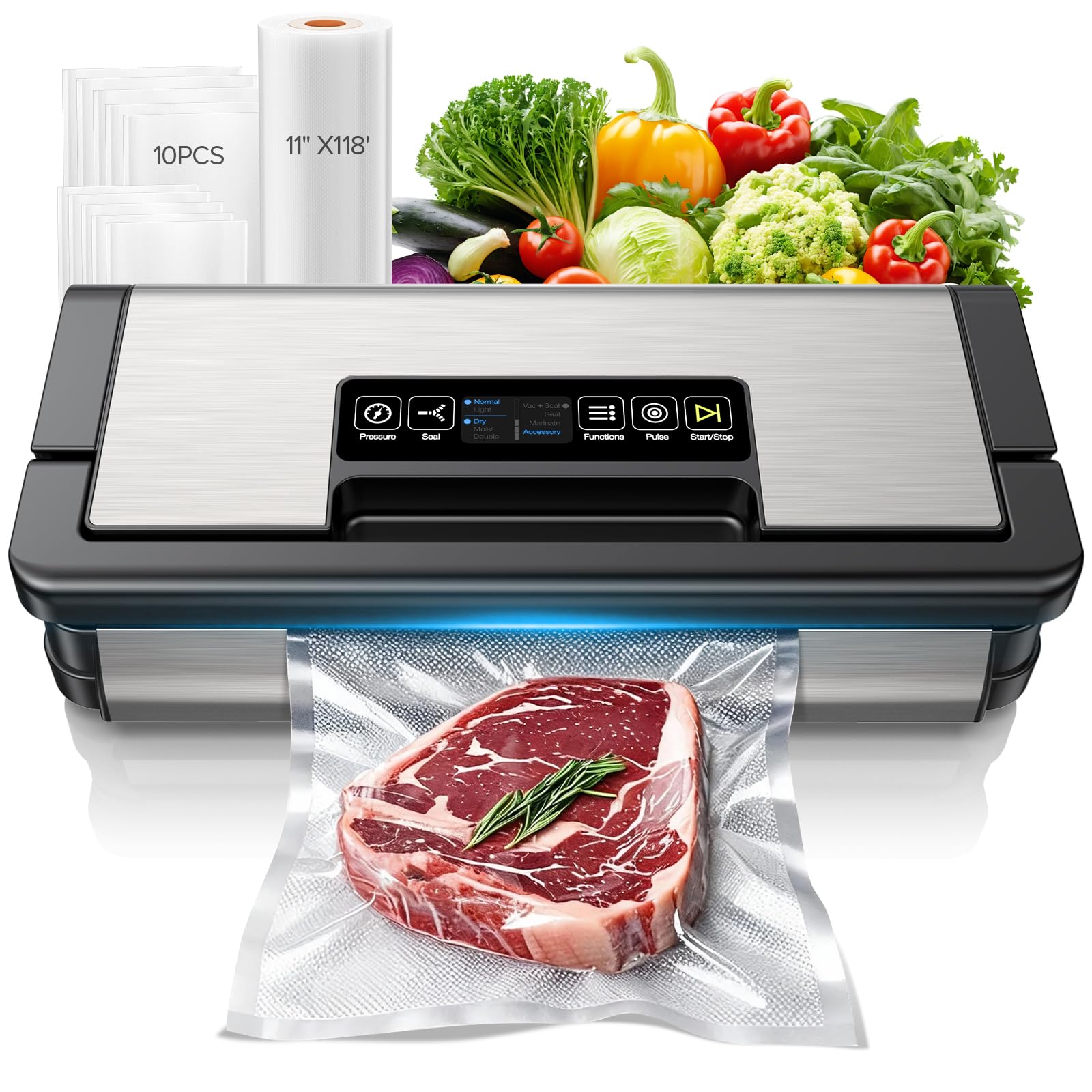 Sandifeng Selladora al vacío 95 kPa: sellado rápido para carnes y verduras.