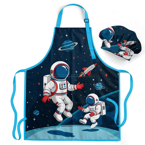 SANDJEST Astronaut Niño: delantal con bolsillo, práctico para cocinar.