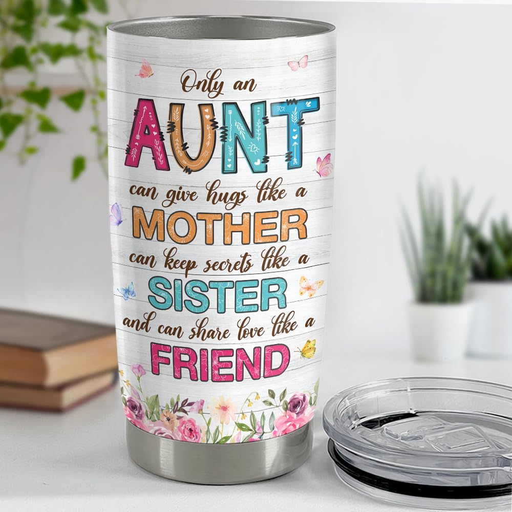 Vaso SANDJEST Aunt Tumbler 20 onzas, compatible con portavasos, perfecto para oficina y aventuras.