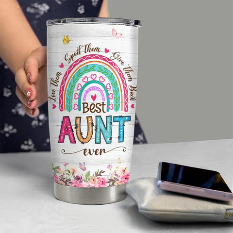 Vaso SANDJEST Aunt Tumbler 20 onzas, mantiene bebidas frías o calientes por más tiempo.