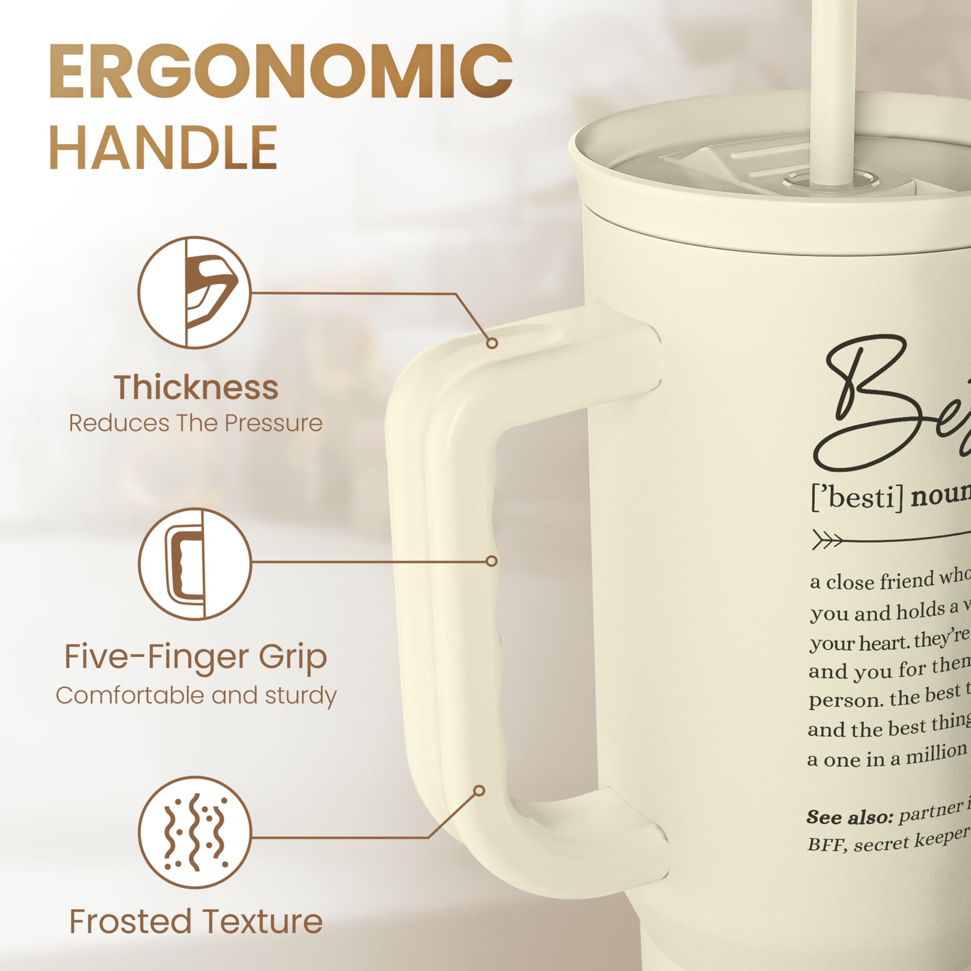 Bestie con pajilla, ideal para bebidas con sorbo durante viajes o trabajo