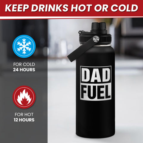 Botella Sandjest Dad 32oz con agarre ergonómico para comodidad.
