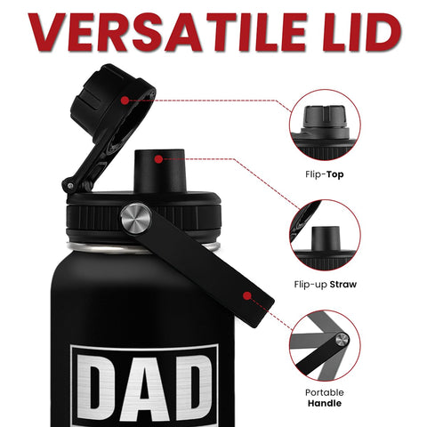 Sandjest Dad 32oz, diseño portátil para mochila y portabebidas.