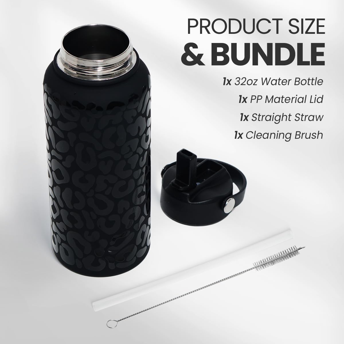 Botella Sandjest Leopardo con diseño ergonómico para un agarre cómodo en entrenamientos.