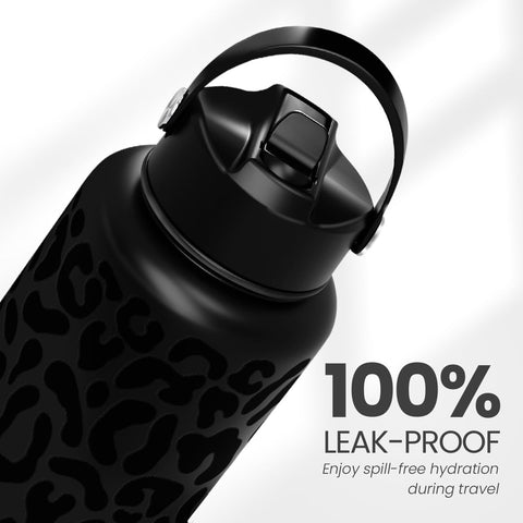 Botella Sandjest Leopardo de portabilidad para mochila, ideal para llevar a diario.