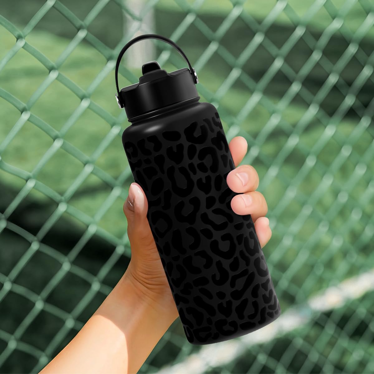 Botella Sandjest Leopardo, regalo ideal para amantes del deporte y la vida activa.