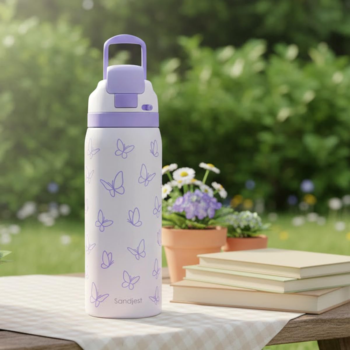 SANDJEST Butterfly morada para uso diario en casa, trabajo o deporte.