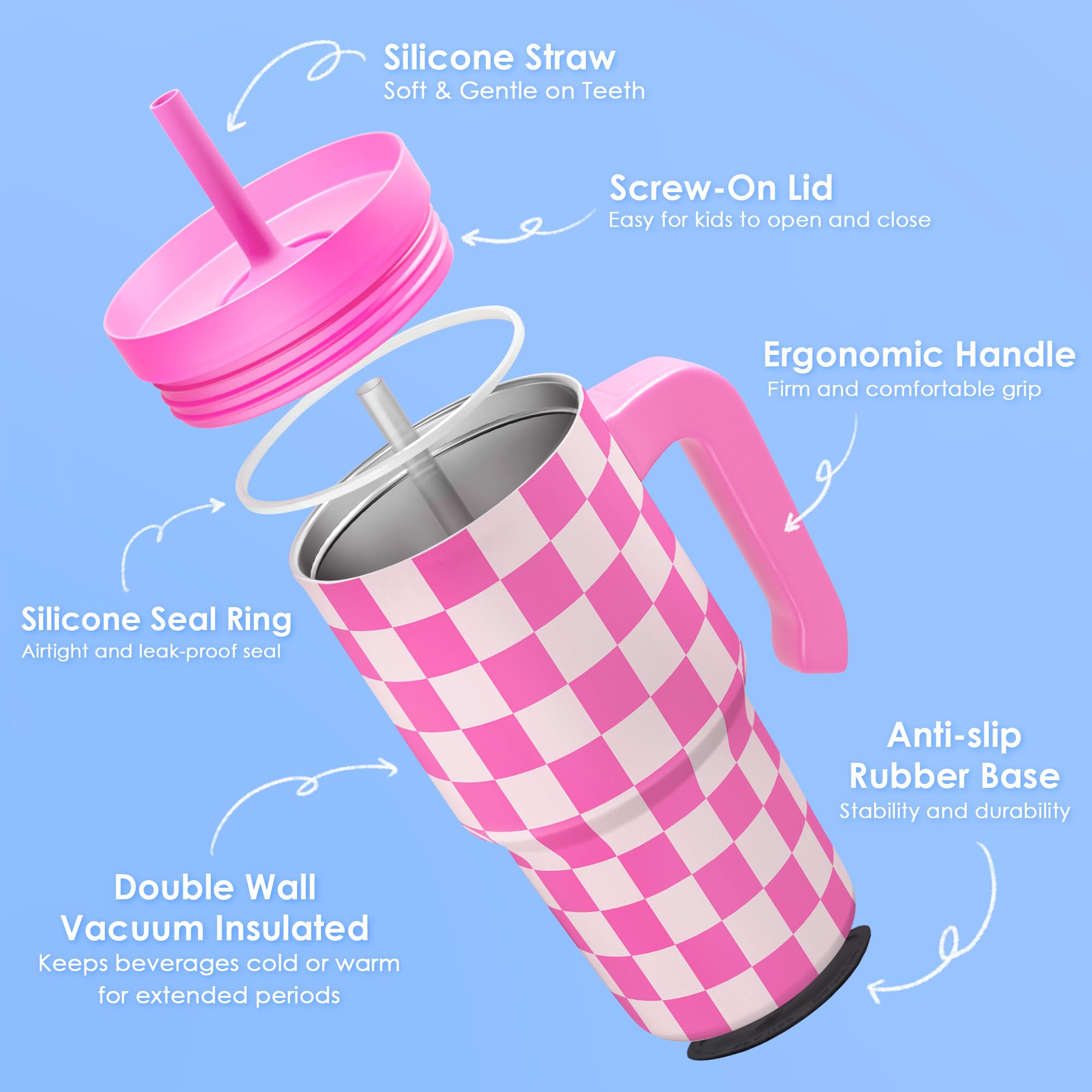 Vaso Sandjest 20oz con patrones vivos, colorido para niños