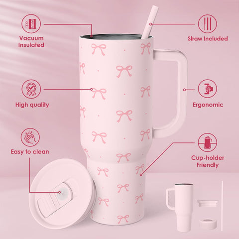 SANDJEST Lazo Coqueta: doble pared de acero inoxidable para mantener bebidas.