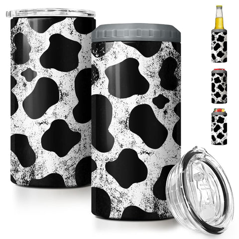 SANDJEST Cow Tumbler 4 en 1 frontal para latas y botellas