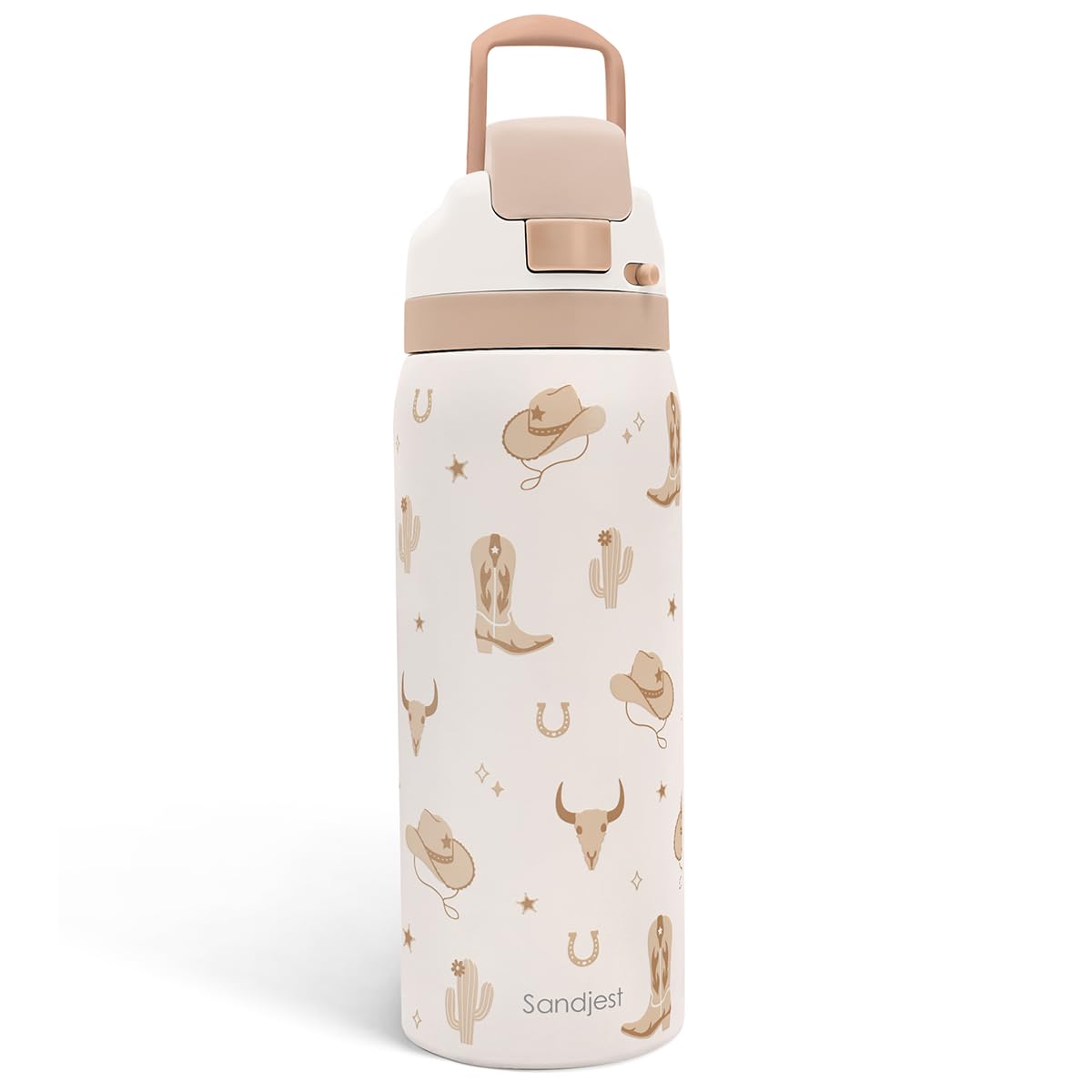 Sandjest Cowgirl, frontal, botella aislada que mantiene la bebida fría por horas.