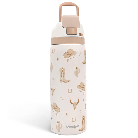 Sandjest Cowgirl, frontal, botella aislada que mantiene la bebida fría por horas.