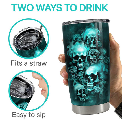 SANDJEST Cráneo Termo 20oz regalo perfecto para amantes del gótico.
