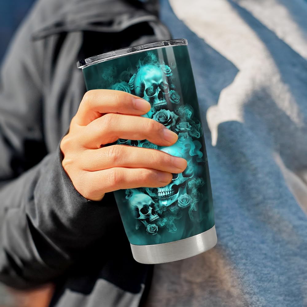 SANDJEST Cráneo Termo 20oz ideal para viajes y uso diario.