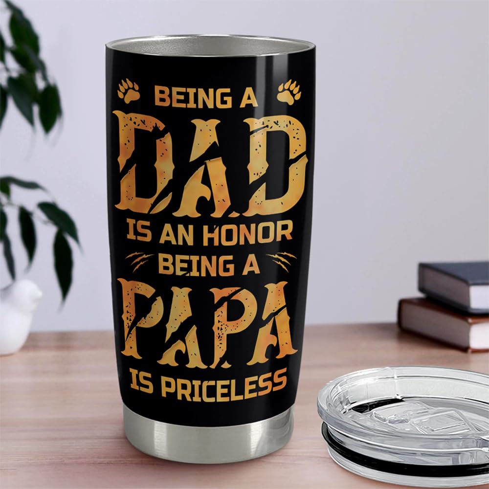 Sandjest Dad Tumbler de 20 onzas para bebidas favoritas en movimiento