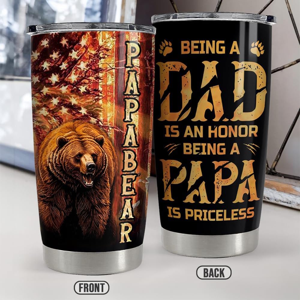 Sandjest Dad Tumbler con tapa segura evita derrames durante el viaje