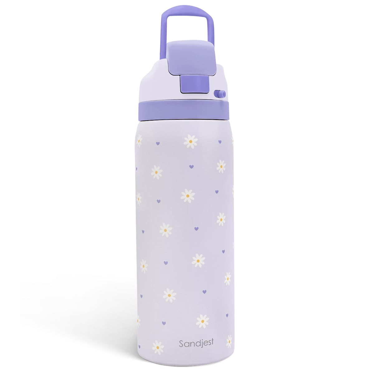 Sandjest Daisy botella aislada de acero inoxidable 32 oz para mantener bebidas frescas
