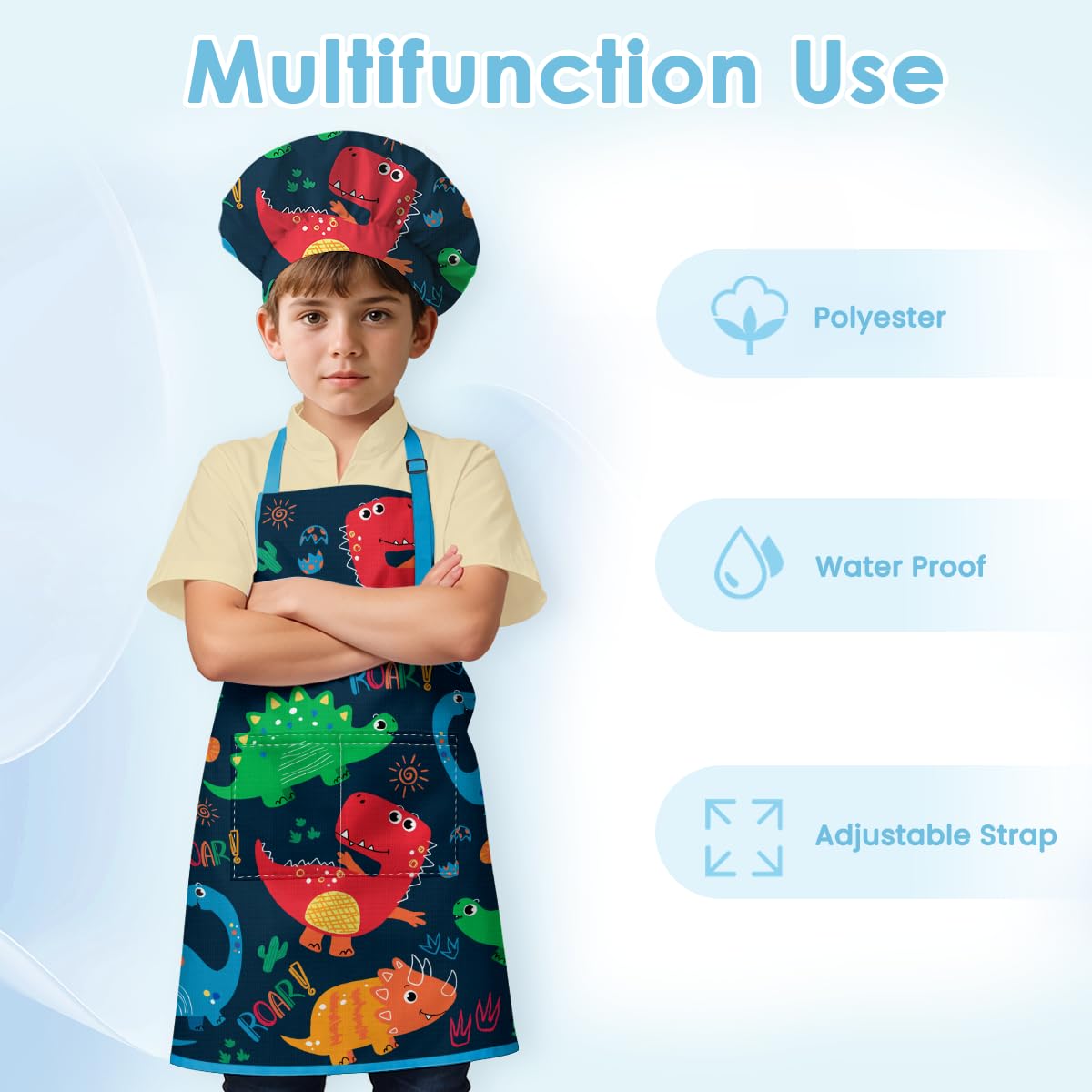 Delantal ajustable por cuello para un ajuste cómodo