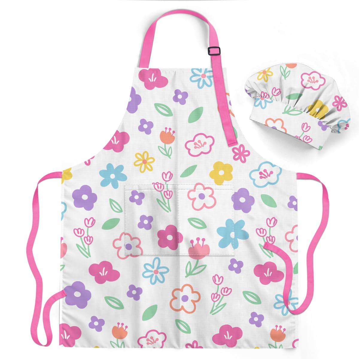 Delantal floral de Sandjest para niña con bolsillos, perfecto para cocina y manualidades