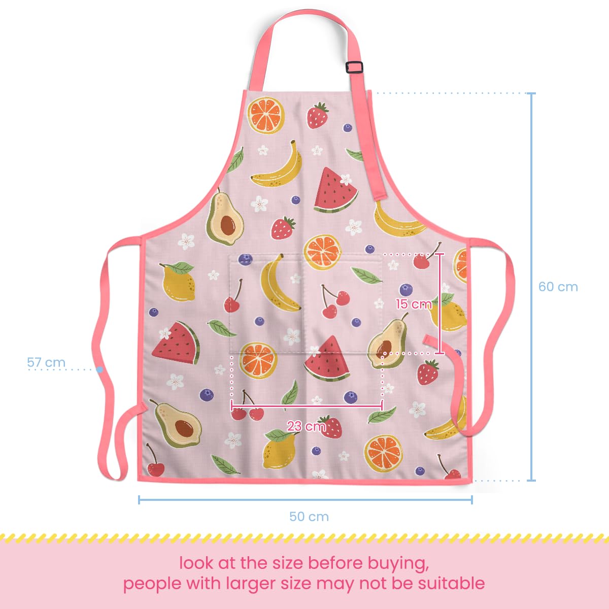 SANDJEST delantal fruta con ajuste de cuello cómodo para niñas.