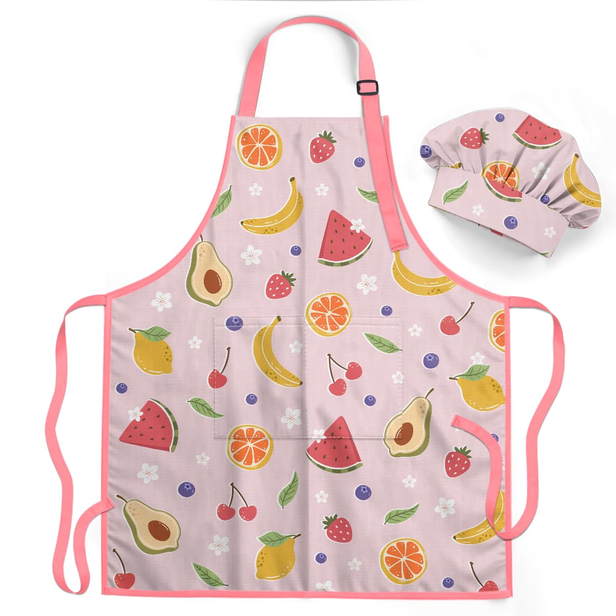 SANDJEST delantal fruta para niñas con bolsillo, útil para utensilios.
