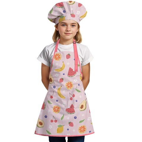 SANDJEST delantal fruta con gorro de chef, ideal para cocinar.
