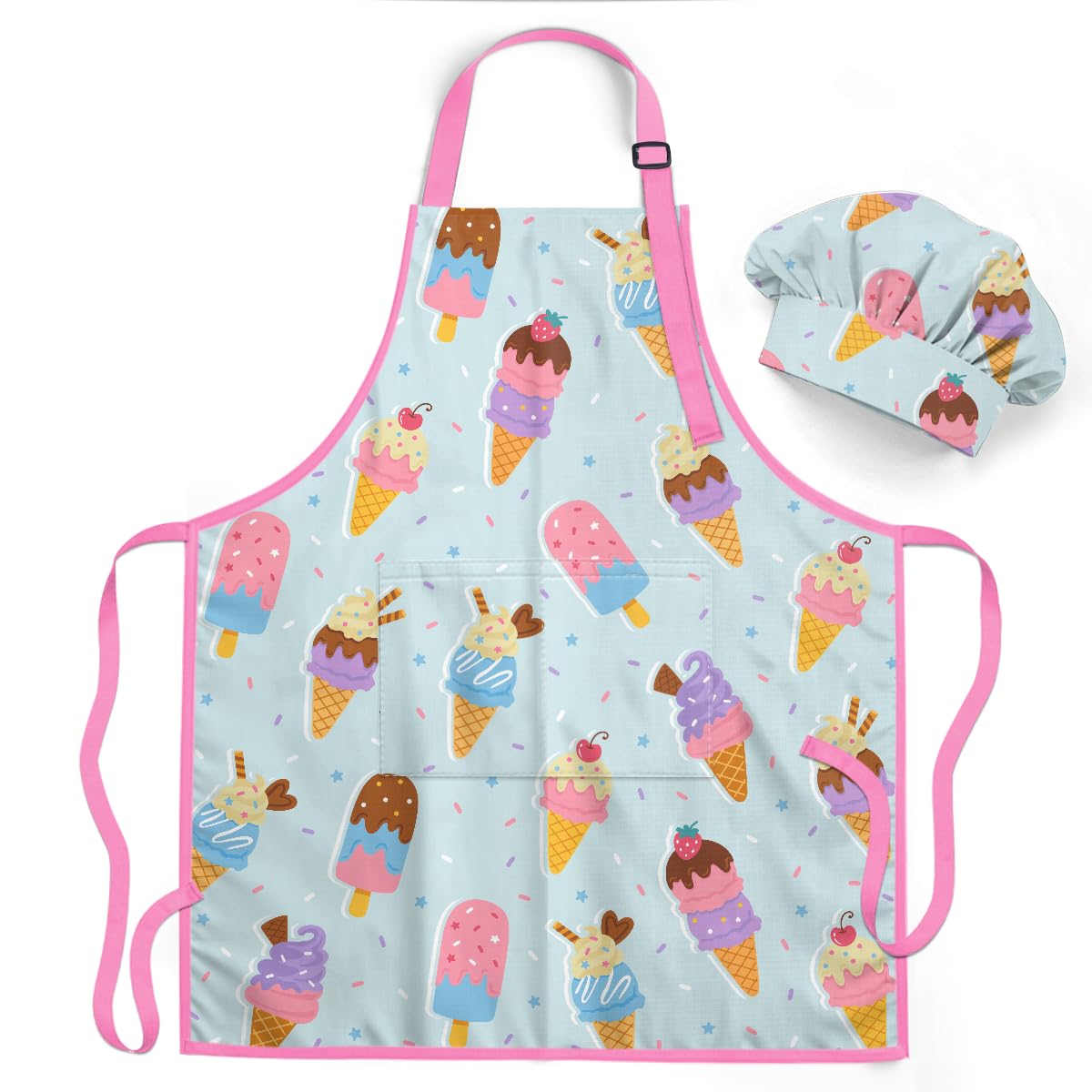 Delantal SANDJEST para niña con bolsillo, perfecto para repostería y manualidades