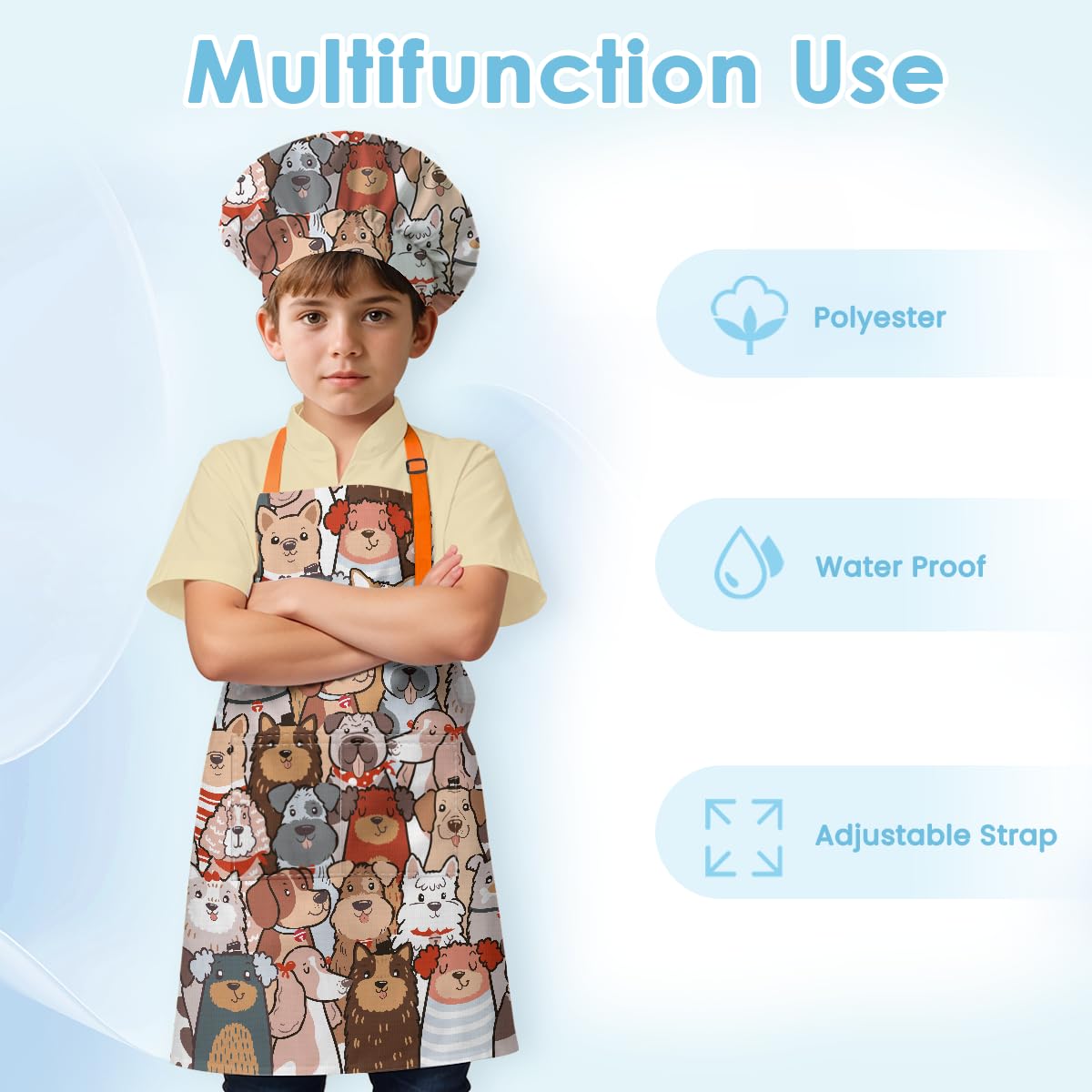 Delantal SANDJEST resistente al agua, ideal para comidas y repostería.