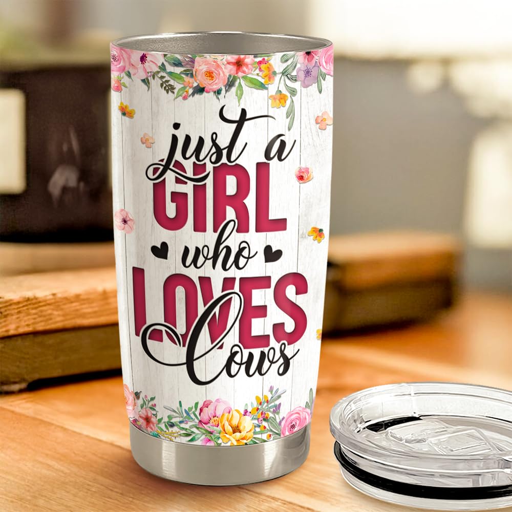 SANDJEST detalle de estampado de vaca en vaso térmico, añade personalidad