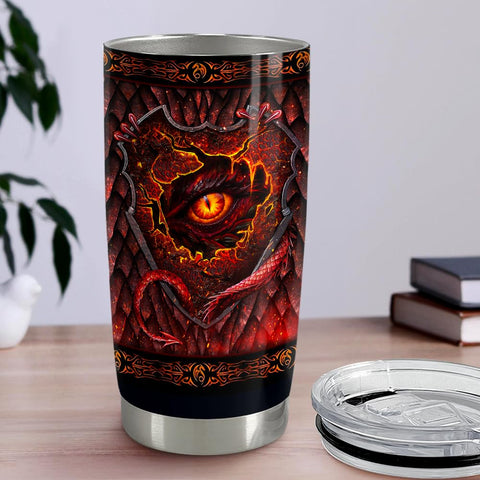 SANDJEST Vaso Dragón con tapa segura para evitar derrames durante el viaje.