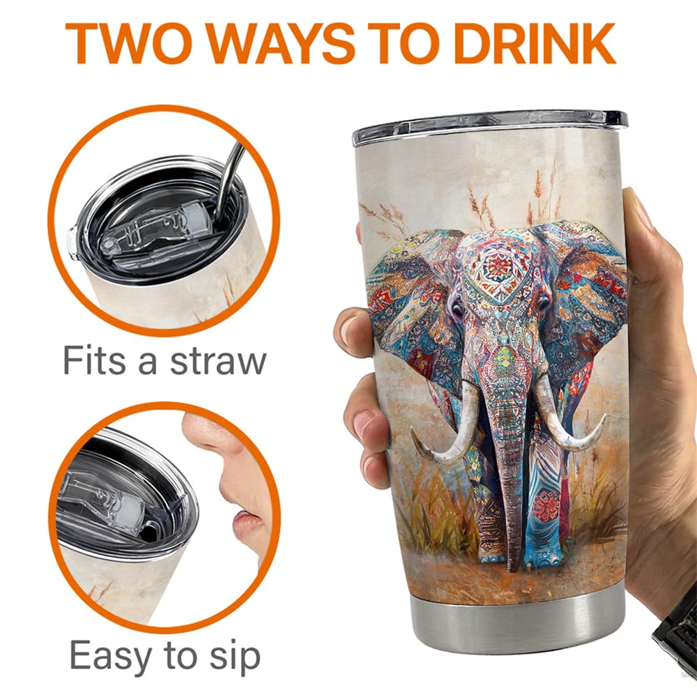 Sandjest Elefante 20oz, aislamiento doble para mantener temperatura