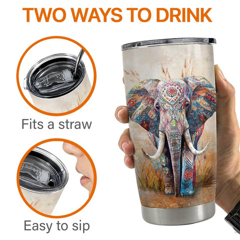Sandjest Elefante 20oz, aislamiento doble para mantener temperatura
