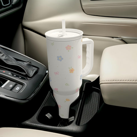 SANDJEST Floral 40oz, perfecto para actividades al aire libre.