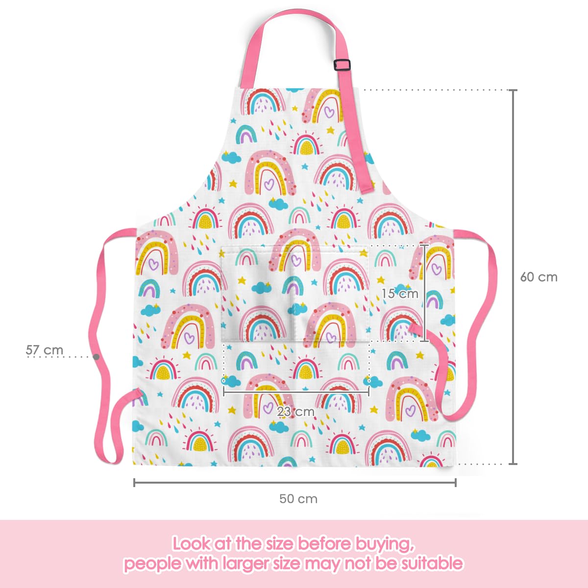 Gorro de chef SANDJEST arcoiris para niñas, juego culinario divertido.