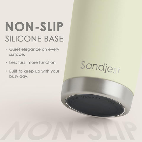 Tumbler SANDJEST verde 20oz, diseño compacto para bolsos y mochilas