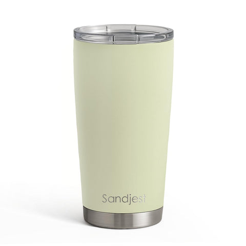 SANDJEST Tumbler verde 20oz visto de frente, perfecto para mantener bebidas a temperatura